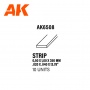AK6508  Pręt polistyrenowy 0,5 x 1,0 x 350mm (1 szt)