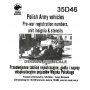 Toro Model 35D46  Kalkomania Przedwojenne tablice rejestracyjne. Godła i napisy eksploatacyjne pojazdów Wojska Polskiego